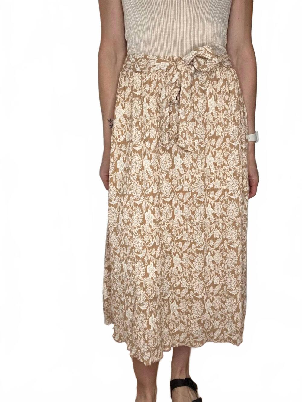 NEW HAYDEN LA balaro belted midi skirt in beige